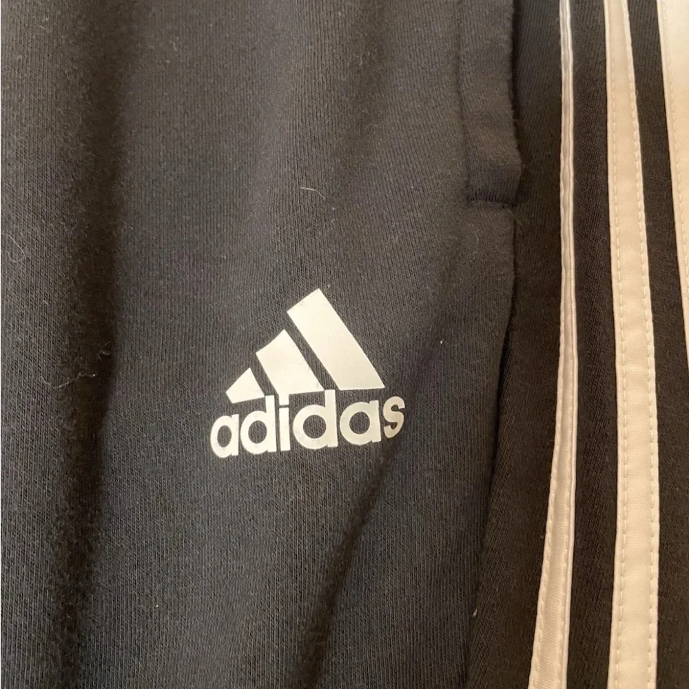 Adidas Men’s Black Tapered Leg Regular Fit XXL Elastic Waist Sweatpants Y2K EUC